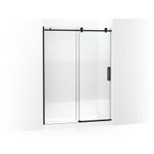 Composed 78" High x 59-7/8" Wide Sliding Semi Frameless Tempered Glass Shower Door with Frosted Privacy Band, Controlled Close, and CleanCoat+