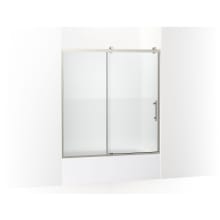 Rely 61-1/8" High x 59-5/8" Wide Sliding Semi Frameless Tempered Glass Tub Door with Controlled Close and CleanCoat+ Technologies