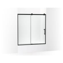 Rely 61-1/8" High x 59-5/8" Wide Sliding Semi Frameless Tempered Glass Tub Door with Controlled Close and CleanCoat+ Technologies