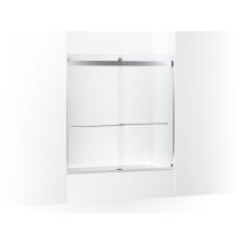 Levity Plus 61-9/16" High x 59-5/8" Wide Sliding Frameless Tub Door with Clear Glass