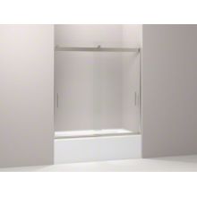 Levity 62" High x 59-5/8" Wide Sliding Semi Frameless Tub Door with Frosted Glass
