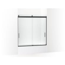 Levity 62" High x 59-5/8" Wide Sliding Semi Frameless Tub Door with Clear Glass