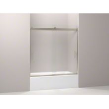 Levity 59-5/16" High x 59-5/8" Wide Sliding Semi Frameless Tub Door with Frosted Glass