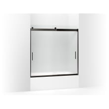 Levity 59-5/16" High x 59-5/8" Wide Sliding Semi Frameless Tub Door with Frosted Glass