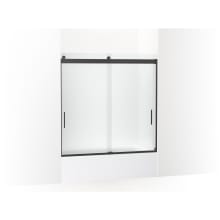 Levity 59-5/16" High x 59-5/8" Wide Sliding Semi Frameless Tub Door with Frosted Glass