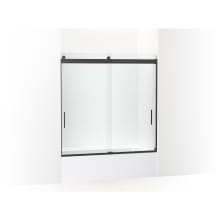 Levity 59-5/16" High x 59-5/8" Wide Sliding Semi Frameless Tub Door with Clear Glass