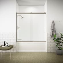 Levity 59-5/16" High x 59-5/8" Wide Sliding Semi Frameless Tub Door with Clear Glass