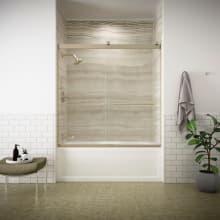 Levity 62" High x 59-5/8" Wide Sliding Frameless Tub Door with Frosted Glass