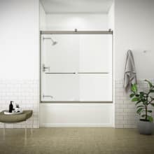 Levity 62" High x 59-5/8" Wide Sliding Frameless Tub Door with Frosted Glass