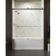 Levity 62" High x 59-5/8" Wide Bypass Frameless Tub Door with Clear Glass