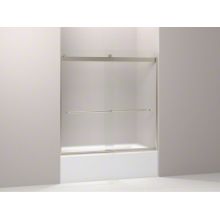 Levity 59-3/4" High x 59-5/8" Wide Sliding Frameless Tub Door with Frosted Glass
