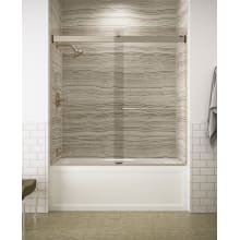 Levity 59-3/4" High x 59-5/8" Wide Sliding Frameless Tub Door with Clear Glass
