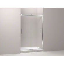 Levity 74" High x 47-5/8" Wide Sliding Semi Frameless Shower Door with Frosted Glass