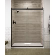 Levity 74" High x 59-5/8" Wide Sliding Semi Frameless Shower Door with Frosted Glass