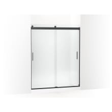 Levity 74" High x 59-5/8" Wide Sliding Semi Frameless Shower Door with Frosted Glass