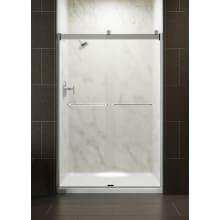 Levity 74" High x 47-5/8" Wide Sliding Frameless Shower Door with Frosted Glass