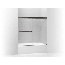 Revel 62" High x 59-5/8" Wide Sliding Semi Frameless Shower Door with Frosted Glass
