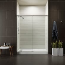 Revel 70" High x 59-5/8" Wide Frameless Sliding Shower Door with Clear Glass, Reversible Opening, and CleanCoat