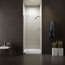 Revel 70" High x 27-5/16 – 31-1/8" Wide Pivot Frameless Shower Door with Thick Clear Glass