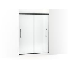 Pleat 79-1/16" High x 54-5/8" Wide Sliding Semi Frameless Shower Door with Frosted Glass