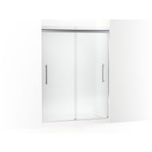 Pleat 79-1/16" High x 54-5/8" Wide Sliding Semi Frameless Shower Door with Frosted Glass