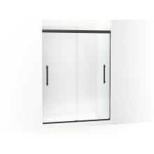 Pleat 79-1/16" High x 54-5/8" Wide Sliding Semi Frameless Shower Door with Clear Glass