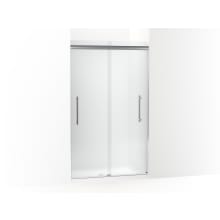 Pleat 79-1/16" High x 44-5/8" Wide Sliding Semi Frameless Shower Door with Frosted Glass