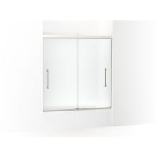Pleat 63-9/16" High x 54-5/8" Wide Sliding Semi Frameless Shower Door with Frosted Glass
