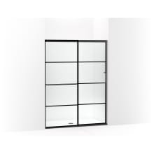 Elate 70-1/2" High x 53-5/8" Wide Sliding Framed Shower Door with Clear Decorative Grid Glass