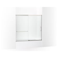 Elate 56-3/4" High x 59-5/8" Wide Sliding Semi Frameless Tub Door with Frosted Glass
