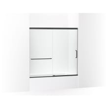 Elate 56-3/4" High x 59-5/8" Wide Sliding Semi Frameless Tub Door with Clear Glass