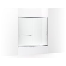 Elate 56-3/4" High x 59-5/8" Wide Sliding Semi Frameless Tub Door with Clear Glass