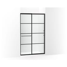 Elate 75-1/2" High x 47-5/8" Wide Sliding Framed Shower Door with Clear Decorative Grid Glass