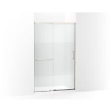 Elate 75-1/2" High x 47-5/8" Wide Sliding Semi Frameless Shower Door with Clear Glass and Frosted Privacy Strip