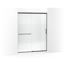 Elate 75-1/2" High x 59-5/8" Wide Sliding Semi Frameless Shower Door with Clear Glass and Frosted Privacy Strip