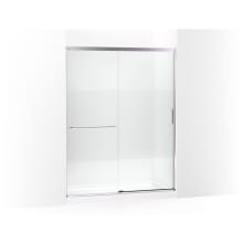 Elate 75-1/2" High x 59-5/8" Wide Sliding Semi Frameless Shower Door with Clear Glass and Frosted Privacy Strip
