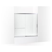 Elate 56-3/4" High x 59-5/8" Wide Sliding Semi Frameless Tub Door with Clear Glass