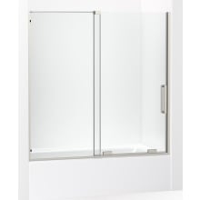 Echelon 58-1/4" H x 59-3/4" W Sliding Semi Frameless Tub Door with Crystal Clear Tempered Glass and CleanCoat+ and SealNetik Technologies