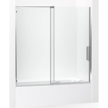 Echelon 58-1/4" H x 59-3/4" W Sliding Semi Frameless Tub Door with Crystal Clear Tempered Glass and CleanCoat+ and SealNetik Technologies