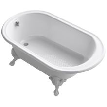 Iron Works Collection 66" Clawfoot Bath Tub with White Exterior, Less Feet