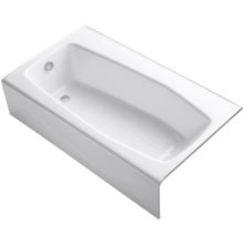 Villager Collection 60" Three Wall Alcove Bath Tub with Extra 4" Ledge and Left Hand Drain
