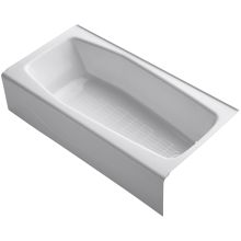 Villager Collection 60" Cast Iron Soaking Bathtub for Three Wall Alcove Installations with Right Hand Drain