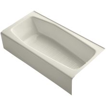 Villager Collection 60" Cast Iron Soaking Bathtub for Three Wall Alcove Installations with Right Hand Drain