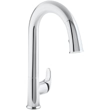 Sensate Touchless Pullout High Arch Kitchen Faucet with Grey Cap, Response and DockNetik Technologies