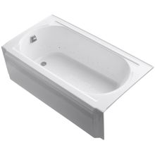 Memoirs Collection 60" Three Wall Alcove BubbleMassage Bath Tub with Left Hand Drain and White Airjet Color Finish