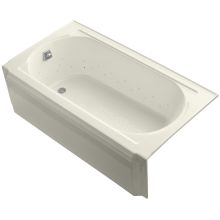 Memoirs Collection 60" Three Wall Alcove BubbleMassage Bath Tub with Left Hand Drain and Biscuit Airjet Color Finish