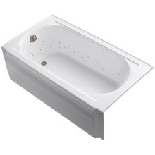 Memoirs Collection 60" Three Wall Alcove BubbleMassage Bath Tub with Left Hand Drain and Vibrant Brushed Nickel Airjet Color Finish