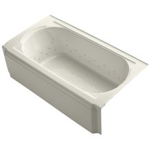 Memoirs Collection 60" Three Wall Alcove BubbleMassage Bath Tub with Right Hand Drain and Vibrant Brushed Nickel Airjet Color Finish