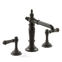 Artifacts Widespread Bathroom Faucet with Lever Handles - Free Metal Pop-Up Drain Assembly with purchase