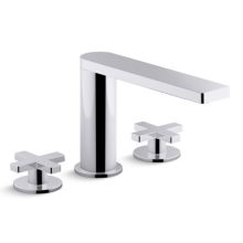 Composed Widespread Bathroom Faucet with Cross Handles and Pop-Up Drain